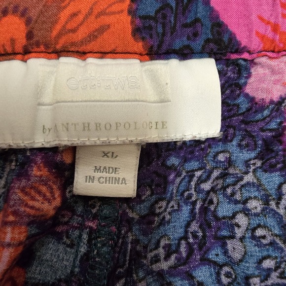 Anthropologie Ett Twa Women‎ XL Wynnewood High Rise Floral Shorts Pockets Red - Picture 4 of 7